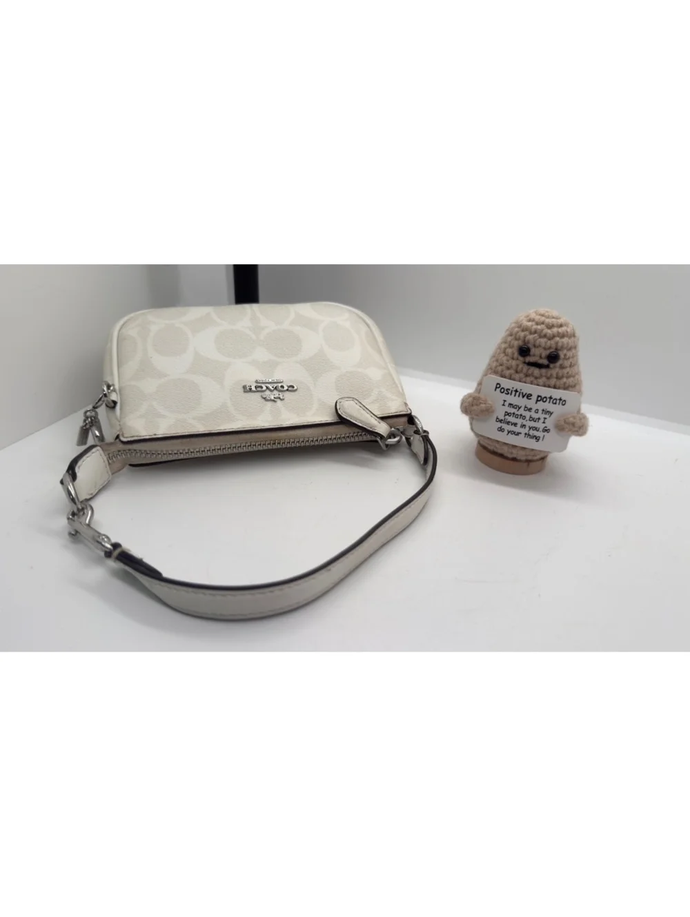Coach Nolita 15 Mini Bag In Signature White With Charm